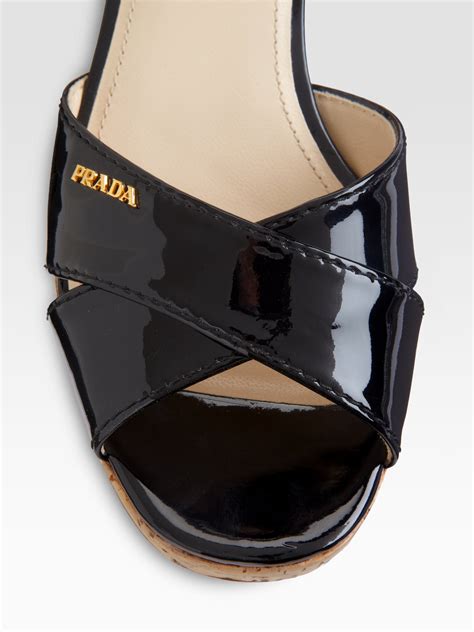 prada criss cross sandals|Black Leather Crisscross Slides .